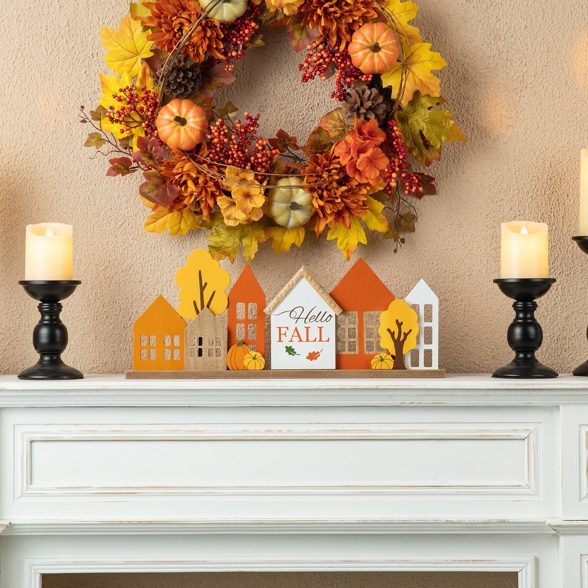Glitzhome® 20" Fall Wood House Table Décor